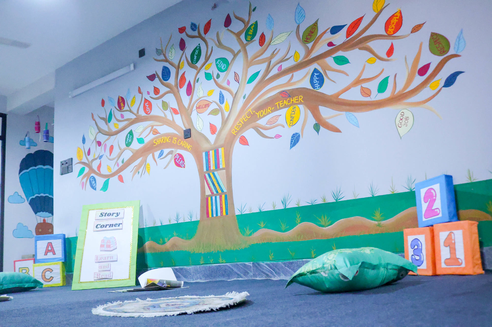 Students learning in a classroom